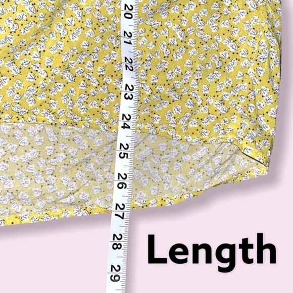 Cynthia Rowley Fall Leaves Patterned Blouse Yellow Long Sleeve V-Neck Womens XL - Picture 8 of 10